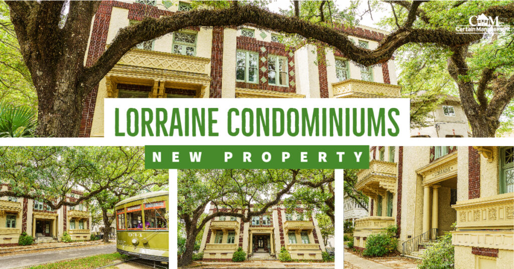 NEW PROPERTY - Lorraine Condominiums, 8000 St Charles Avenue, New Orleans
